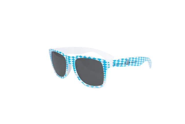 Hofbräuhaus Traunstein Sonnenbrille blau-weißes Rautenmuster