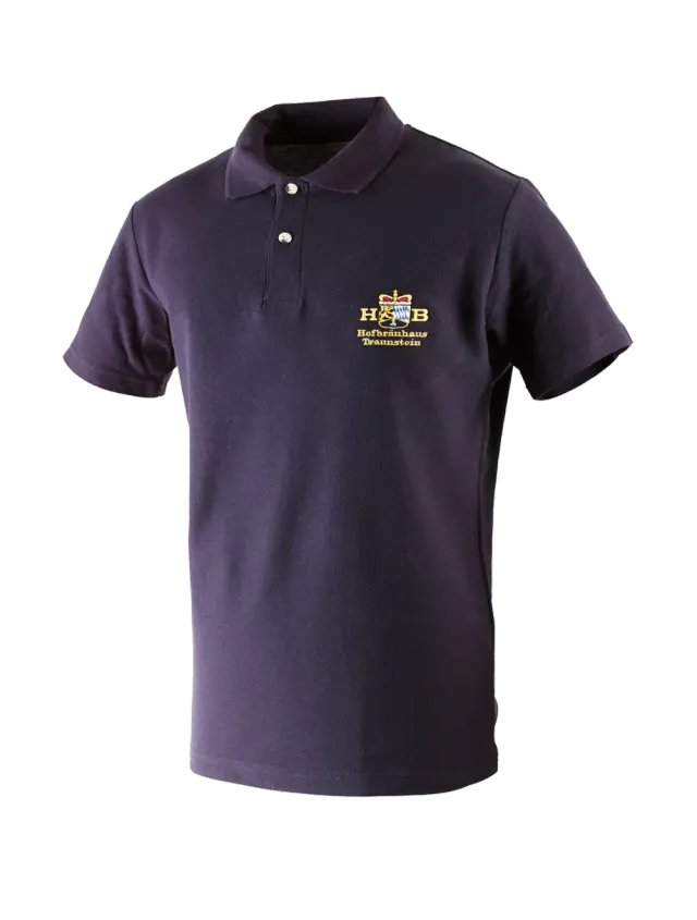 Hofbräuhaus Traunstein Poloshirt Herren dunkelblau Baumwolle