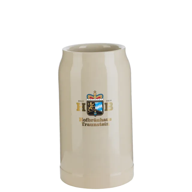 Hofbräuhaus Traunstein Steinkrug 1,0 L mit Goldwappen