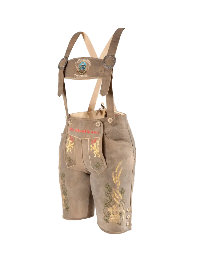 Hofbräuhaus Traunstein Lederhose Ziegenleder bestickt