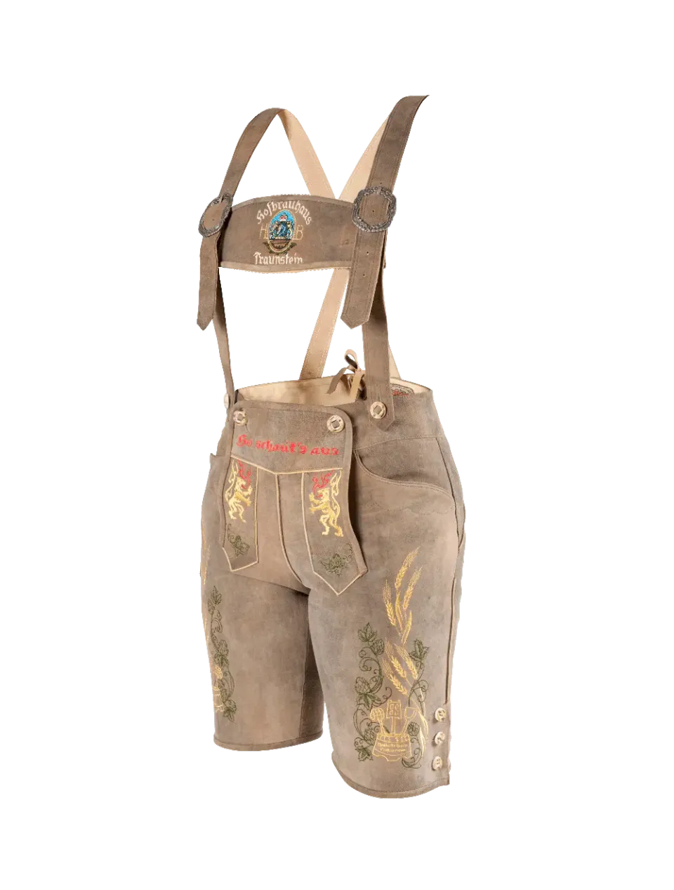 Hofbräuhaus Traunstein Lederhose Ziegenleder bestickt