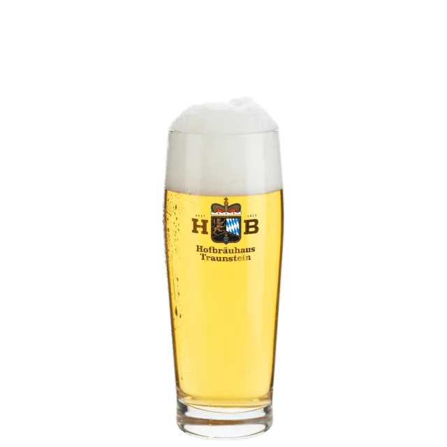 Hofbräuhaus Traunstein Bierglas 0,5 L mit Goldwappen