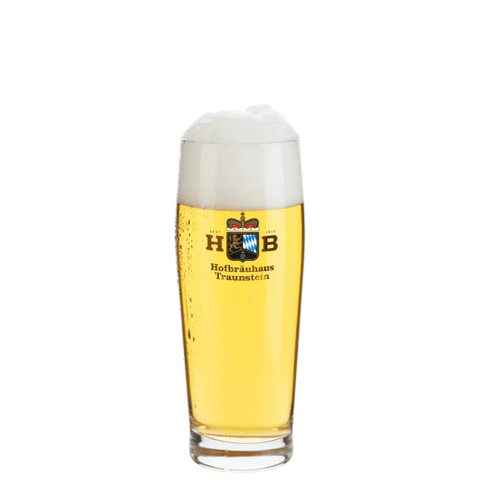 Hofbräuhaus Traunstein Bierglas 0,5 L mit Goldwappen