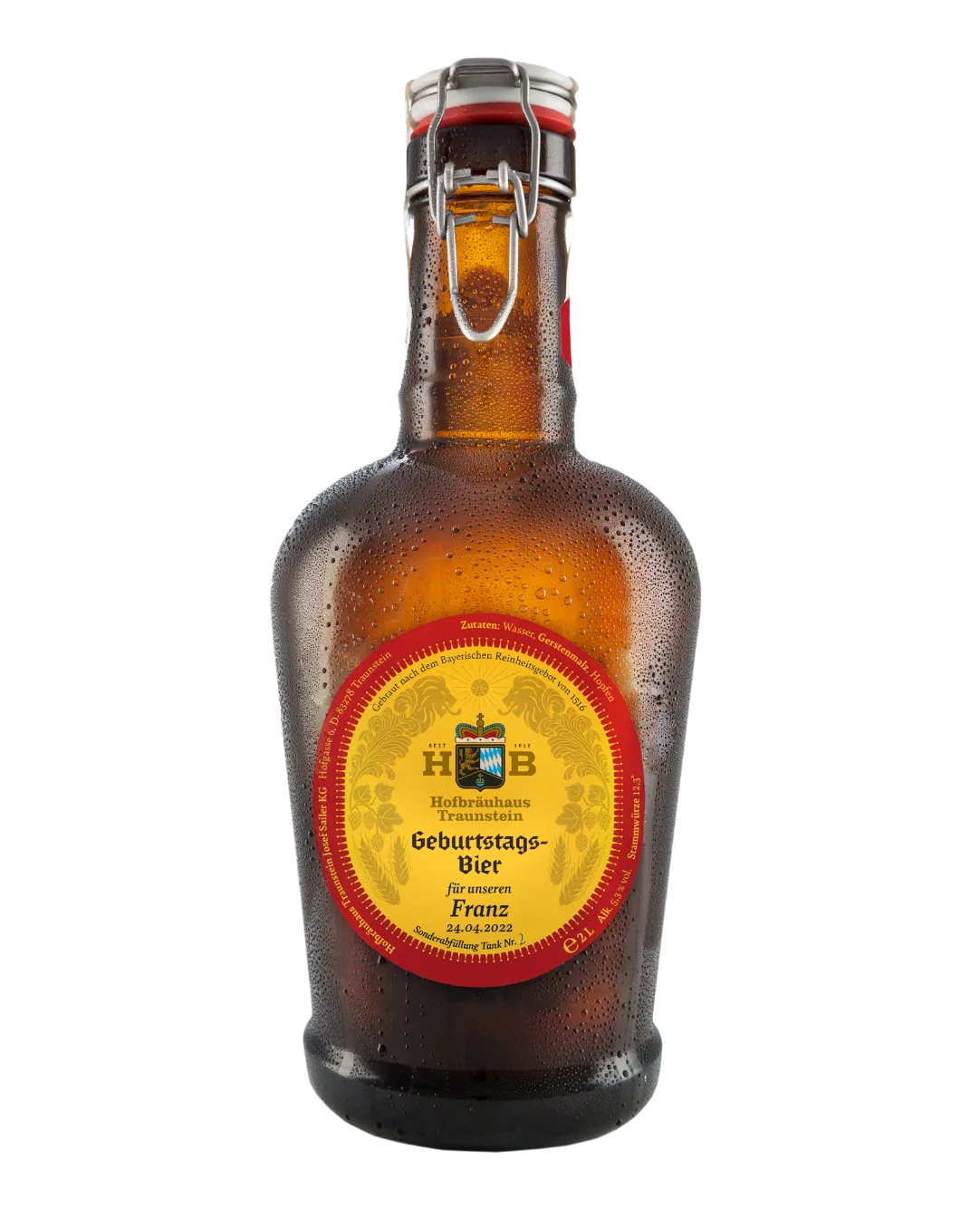 Hofbräuhaus Traunstein Siphonflasche Helles personalisiert 2,00 L Geschenk