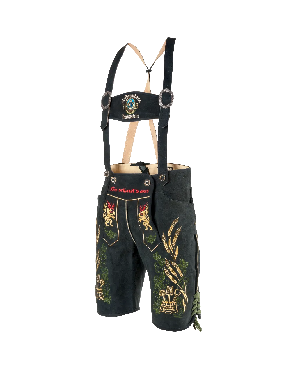 Hofbräuhaus Traunstein Lederhose Ziegenleder bestickt