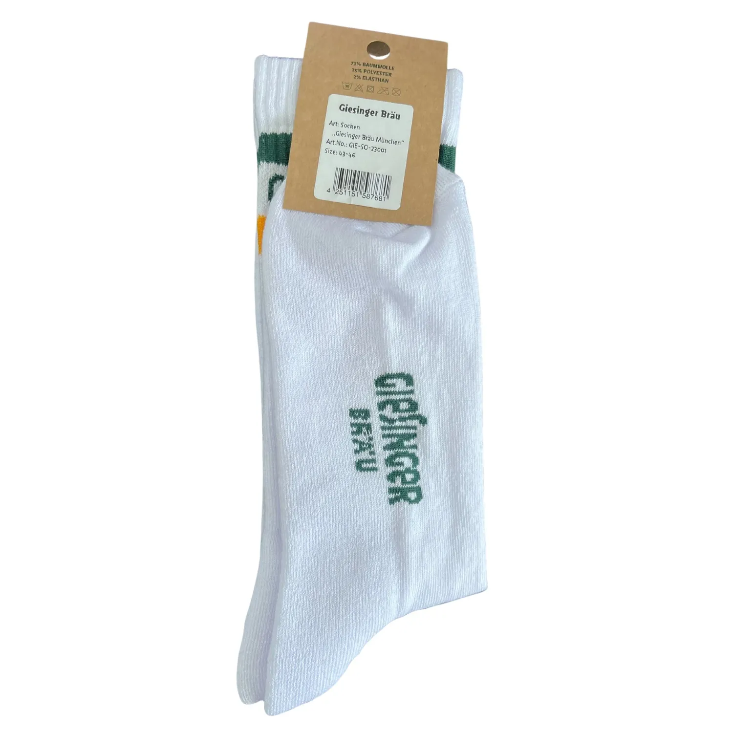 Giesinger Bräu Tennissocken 2er-Set weiß Baumwolle