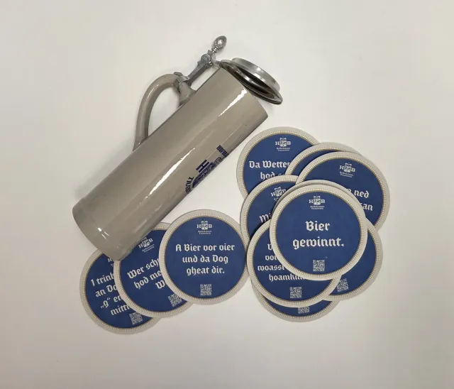 Hofbräuhaus Traunstein Bierfilze Sprüche 12er Set Bierdeckel