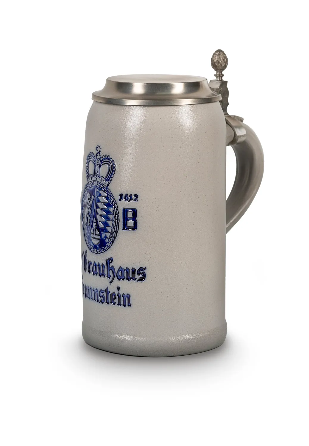 Hofbräuhaus Traunstein Steinkrug historisch mit Deckel 1,0 L