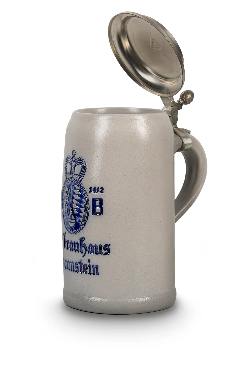 Hofbräuhaus Traunstein Steinkrug historisch mit Deckel 1,0 L