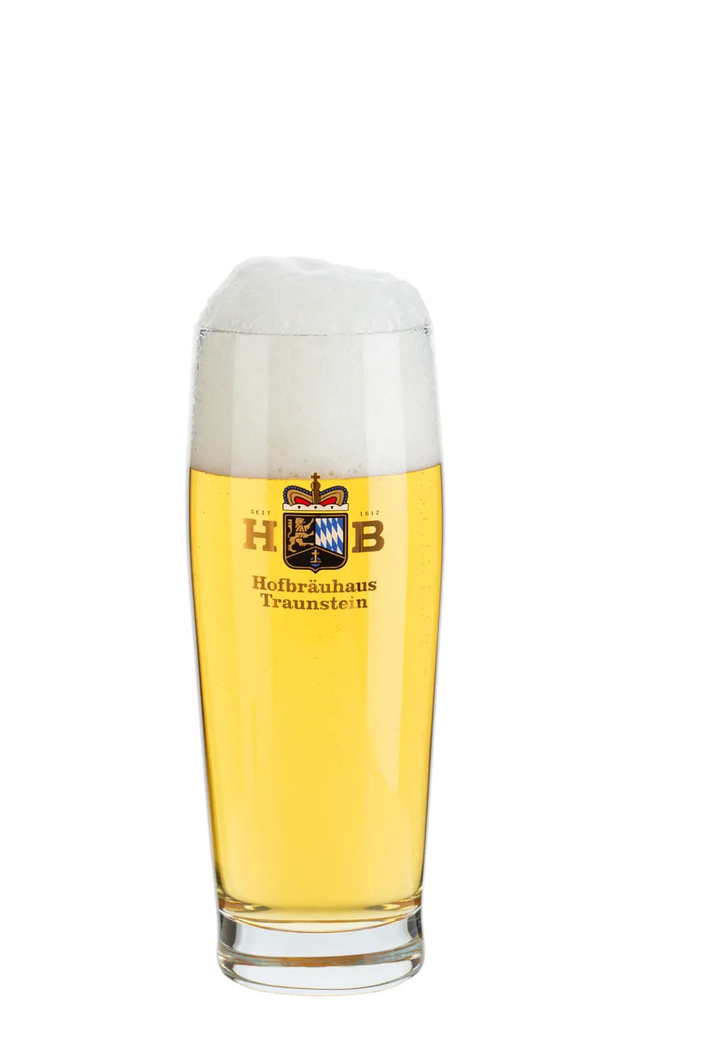 Hofbräuhaus Traunstein Bierglas 0,5 L mit Goldwappen
