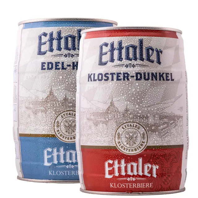 Ettaler Edel-Hell Dunkel Bier-Set 2x5L Dose vollmundig