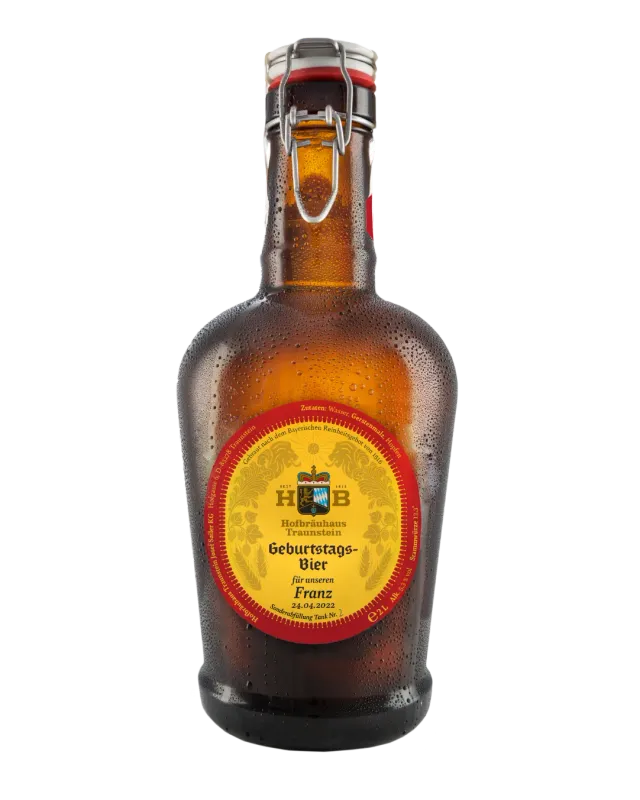 Hofbräuhaus Traunstein Siphonflasche Helles personalisiert 2,00 L Geschenk
