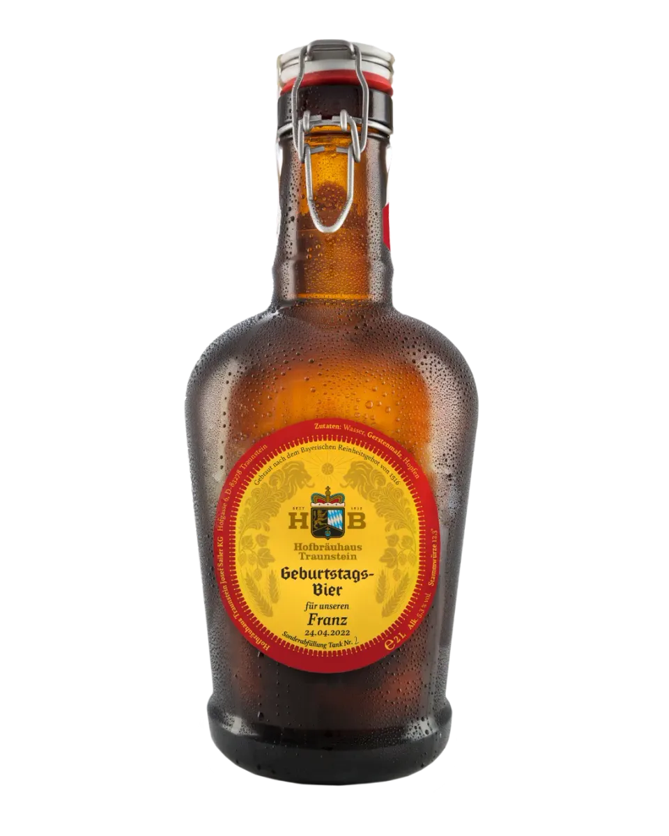 Hofbräuhaus Traunstein Siphonflasche Helles personalisiert 2,00 L Geschenk